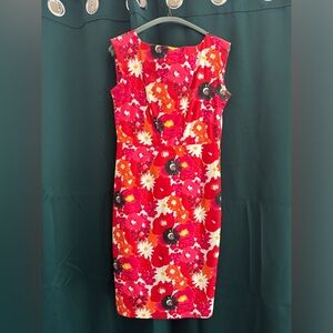 Club Monaco Floral Midi Knee length Dress Size 6
